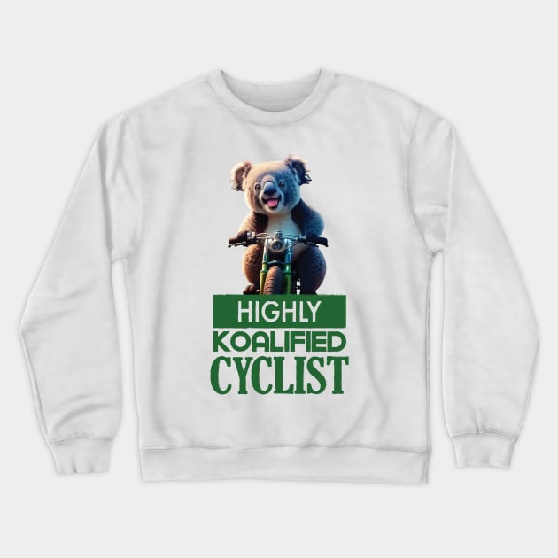 Just a Highly Koalified Cyclist Koala 3 Crewneck Sweatshirt by Dmytro